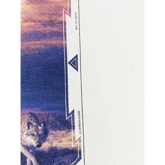 Vintage 90s Three Wolves Maxim T-Shirt Native American Large Single Stitch - Picture 4 of 9